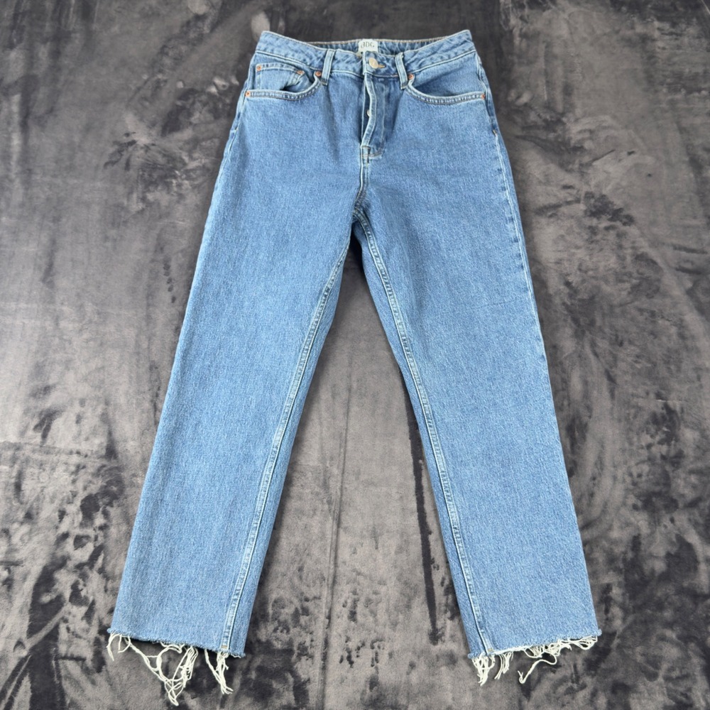 BDG Jeans Women W30 L32 Blue Straight Leg Raw Hem High Rise Denim